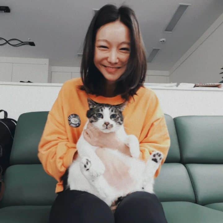 シン・ソユルのインスタグラム：「⠀ ⠀ 힐링이 필요해서 다홍씨 영상 몰아보기 하다가 도전해봤는데 .....이게 되네...?? ⠀ 역시 고양이는 사랑이예요.. 세상근심걱정 사라지는 기분:) ⠀ 여러분들께 힐링영상을 공유합니다. 모두 행복합시다♡ ⠀ ⠀」