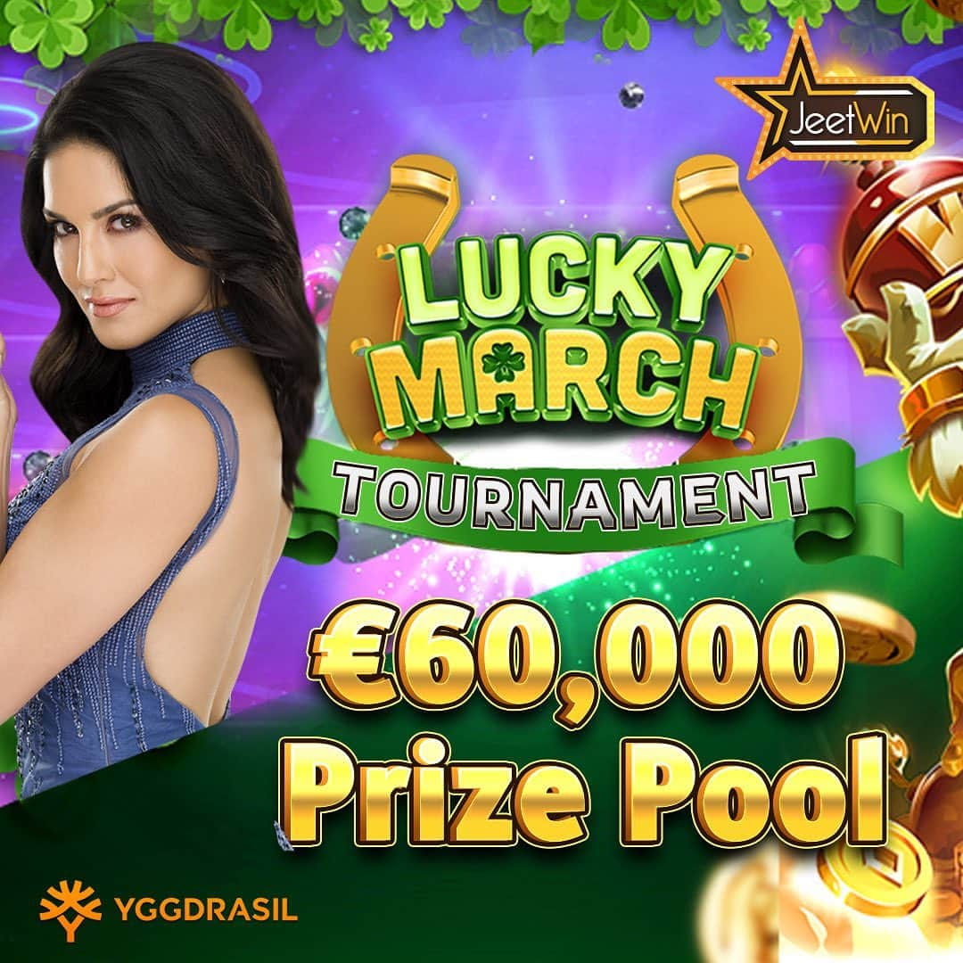 サニー・レオーネさんのインスタグラム写真 - (サニー・レオーネInstagram)「Prep up for Lucky March Tournament at @jeetwinofficial .  Walk away with a stack of cash from the prize pool of €60,000 😱 Hurry up, the offer is valid until 12th March! Join www.jeetbet.com to participate!  #SunnyLeone  #Yggdrasilgames #Slottournament #Prizepool #Jeetwin」3月6日 1時54分 - sunnyleone