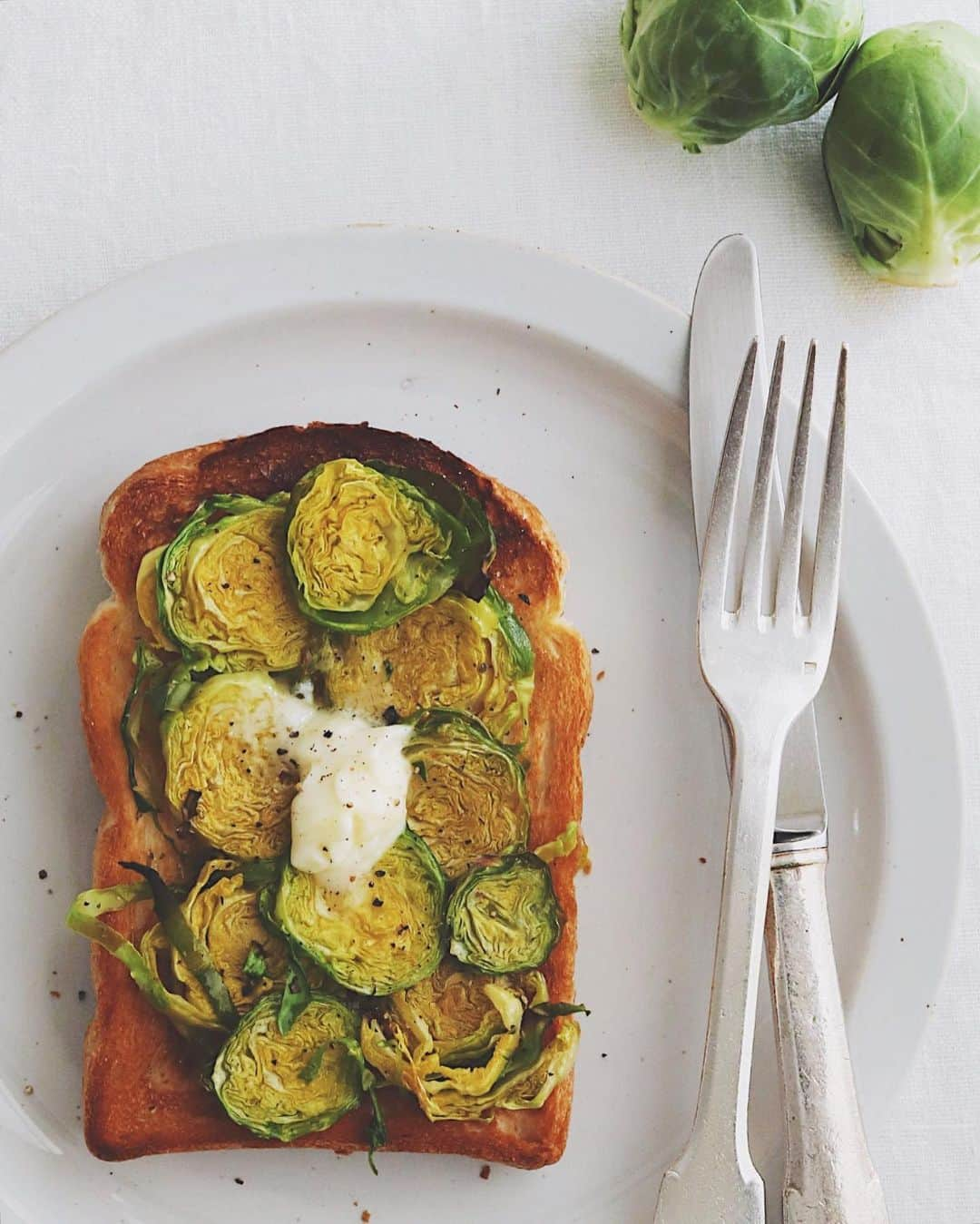 樋口正樹さんのインスタグラム写真 - (樋口正樹Instagram)「Brussels Sprouts Toast . 春の芽キャベツのトースト。 ５枚切りのイギリスパンに 香ばしく焼いた芽キャベツ、 発酵バターを組み合わせた 香ばしく美味しいトースト。 . 芽キャベツの薄い輪切りは ちょっと難しいのですけど、 画家ゴッホの筆のタッチの ような見た目になって好き🌻 . レシピはアンデルセンにて。 👉@andersen_official_jp . . #芽キャベツ #芽キャベツトースト #芽キャベツレシピ #イギリスパン #トースト #山型パン #山食 #食パン #パンのある暮らし #パンのある生活 #パンスタグラム #パン大好き #アンデルセンイギリス #アンデルセン #アンデルセンのパン #ヒュッゲ #朝パン #春のパンまつり #andersen #hygge #toast #brusselssprouts #brusselssproutstoast」3月7日 8時00分 - higuccini