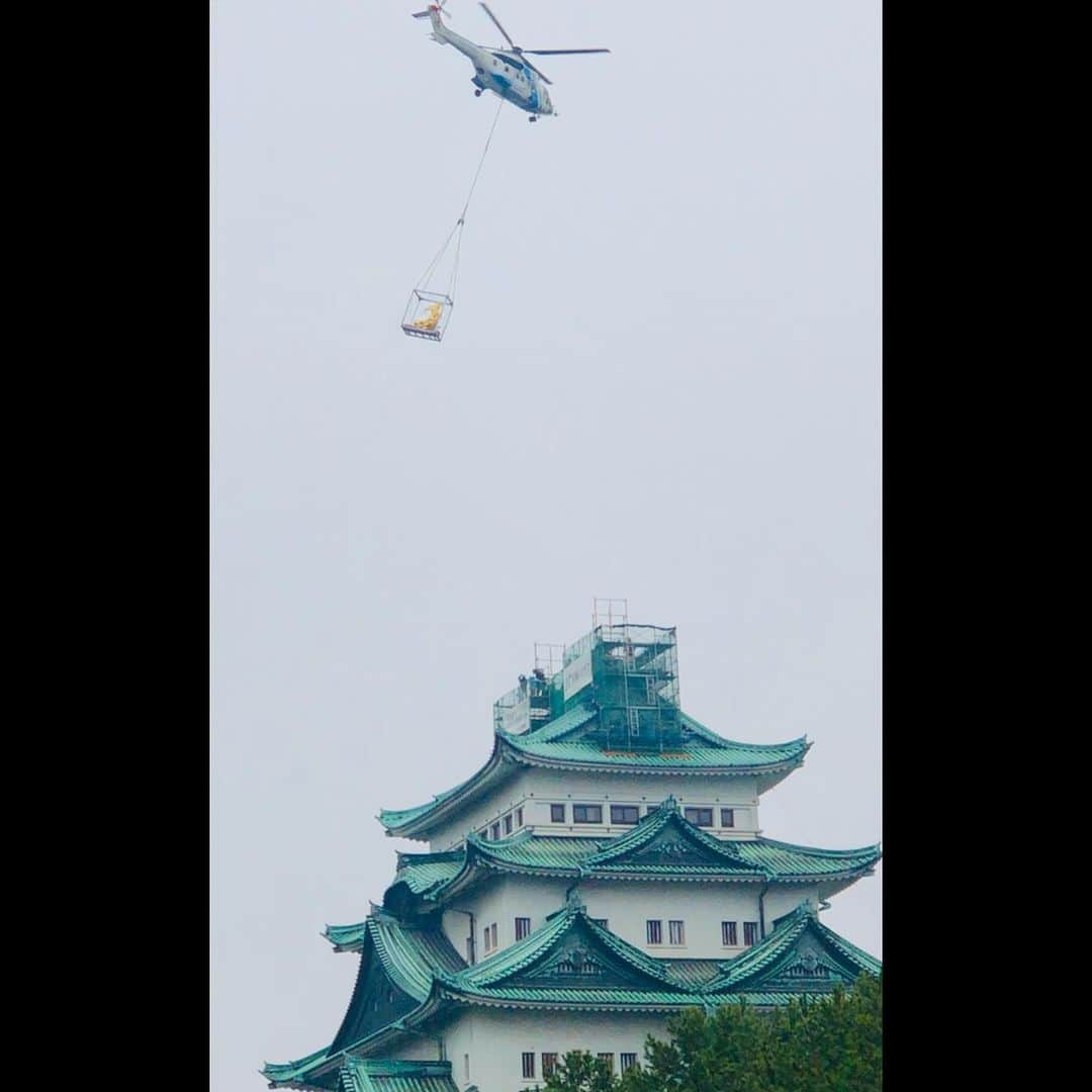 前田輝さんのインスタグラム写真 - (前田輝Instagram)「﻿ ﻿ 名古屋城の #金のしゃちほこ が、16年ぶりに地上に降ろされ一般展示されます！﻿ ヘリコプターで運ばれる様子は、まるで空を飛んでるようで圧巻！﻿ 間近で見ると本当に大きい。笑﻿ 記念にツーショットを撮っておきました😎✨﻿ ﻿ ﻿ #投稿今年1発目（笑）﻿ #SNSへの苦手意識を克服したい﻿ #名古屋城 #金シャチ #降臨﻿ #東海テレビスイッチ﻿ #東海テレビ #アナウンサー﻿ #前田輝」3月8日 16時34分 - hikaru__maeda
