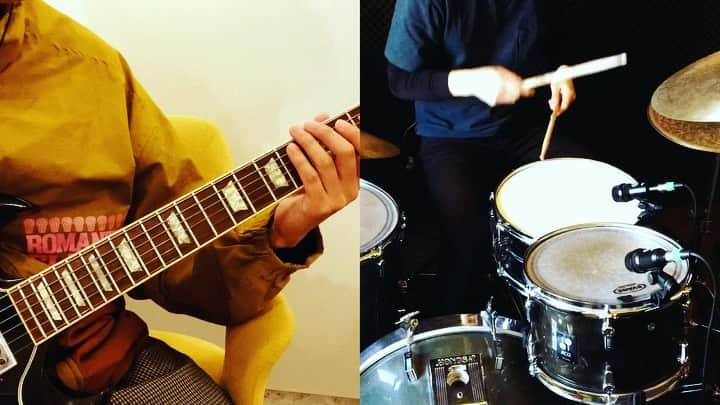 小野武正のインスタグラム：「ドイツと日本で遠隔セッション!! 15年来の音楽友達、一太 @itta_nakamura と国境を超えて遊んでみました。☺️  #わしつなぎ #guitar #drums」