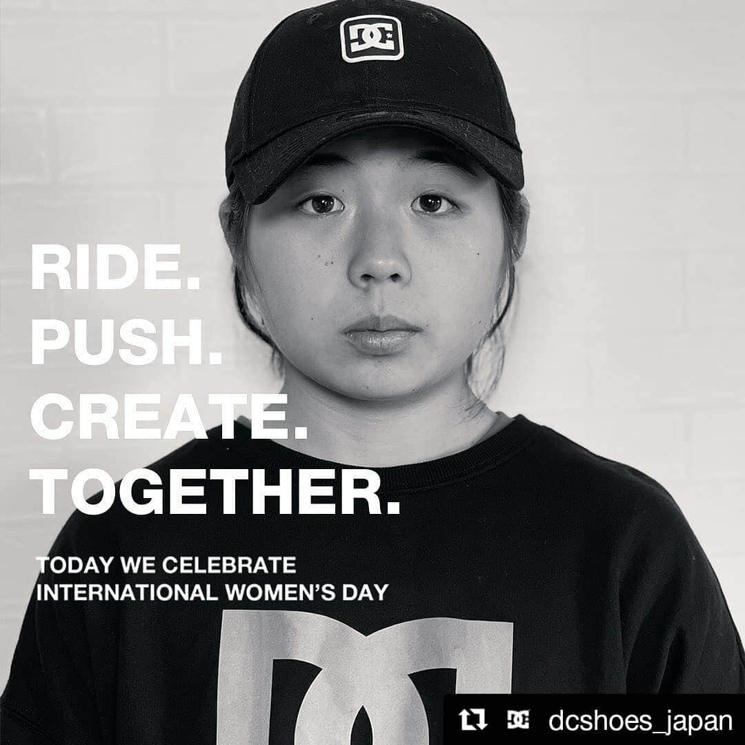 岡本碧優さんのインスタグラム写真 - (岡本碧優Instagram)「#Repost @dcshoes_japan (@get_repost) ・・・ Happy international women’s day!! 我々は彼女達と共に仕事ができる事を誇りに思います。才能あふれる @dc_womens と共に今日を祝福しましょう。 @dc_skateboarding @dc_snowboarding  #internationalwomensday  @misugu0228   1. Name? Misugu Okamoto.  2. Hometown? Gifu, Japan.  3. a.Describe yourself in 3 words. Quiet, Cautious and competitive  b.Why do you love skateboarding? I get a strong sense of accomplishment from it, and it's fun to skate with other people.  c.What does “push your own story” mean to you? It means I couldn't pull off a 540 without the support from my coach, family and friends. It has become my strength to compete with the world.  d.What’s your earliest memory of DC shoes (funny story, rider, ambassador - etc) That would be when DC Shoes became my first sponsor, and I became part of the team that my role model Kensuke Sasaoka is on.  e.How is DC shoes woven into your life (or what do you love most being a part of the DC community?) First off, I love wearing DC Shoes when I'm skateboarding because they're really comfortable, and also, they're an incredible company to work with.」3月9日 7時02分 - misugu0228