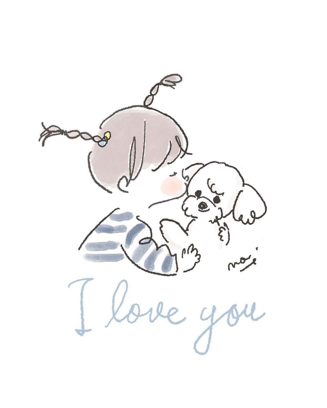 山田千尋さんのインスタグラム写真 - (山田千尋Instagram)「昨年に昨年の娘と愛犬を @art.corin さんに描いて頂いておりました❤︎ これを大きいトートバックに印刷して使っている❤︎  のりさんのイラスト本当に可愛すぎるんです.. ありがとうございました💕」3月9日 17時43分 - chihiro_511