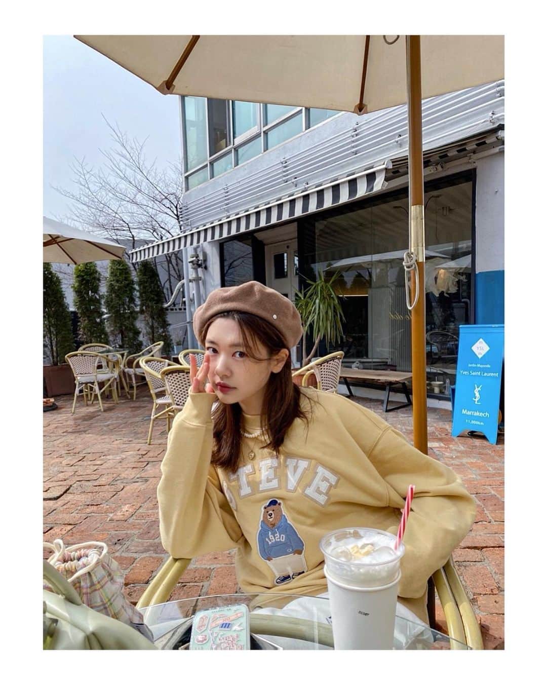 チョン・ソミンのインスタグラム：「이 날의 여유가 필요하다🐻🧸 힐링이 필요해😌🌿」