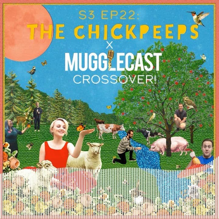 イヴァナ・リンチのインスタグラム：「Check it out, it’s a @chickpeepspod x @mugglecast episode of The ChickPeeps! 🧙‍♂️🧙‍♀️⚡️💚🦉🐉   That is @andrewsims @ericjscull , @laumt88 , @mjtbaum and @tylorstarr in the ChickPeeps garden!! Special thanks to Micah for voicing the troll in this episode and @ericjscull for creating his own enigmatic character 🧞‍♂️   We are talking animal rights in the Wizarding world again, @tylorstarr shares an incredible announcement from @protegofoundation and Warner Bros about the welfare of 🦉’s and of course the ridiculous ‘Voldemort is vegan’ theory is back... 👽  Link in bio to listen to the full episode! 🎧 This is our penultimate episode of season 3!! 😪 Finale episode on Sunday!   Episode graphics by @louiseandrolia 🖼   #TheChickPeeps #Mugglecast #vegan #veganpodcast #animalrights #wizardingworld」