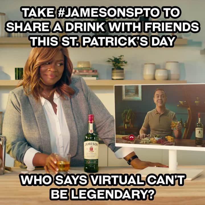 Rettaのインスタグラム：「If work is the only thing that’s stopping you from celebrating St. Patrick’s Day, tell your boss you’re taking your #JamesonSPTO Take time to celebrate with friends and @jameson_us. #JamesonPartner」