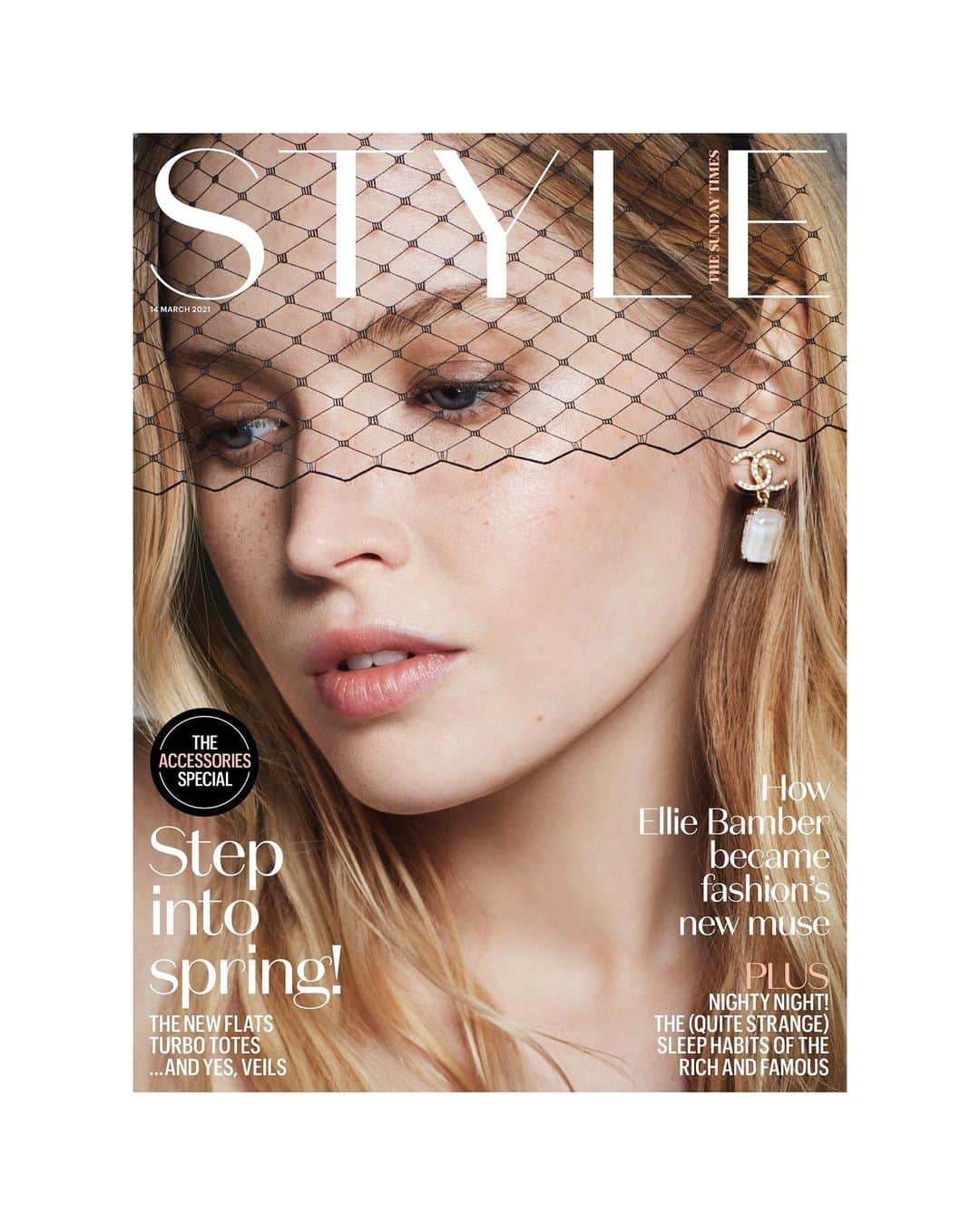 エリー・バンバーのインスタグラム：「sunday times style!! thank you so much @theststyle and the amazing team! shot by @matteaston and had a lovely chat with @scarlettroserussell // styling: @nicky_yates makeup: @zoetaylormakeup hair: @keiterada nails: @cherriesnow wearing: @chanelofficial #InCollaborationWithChanel」