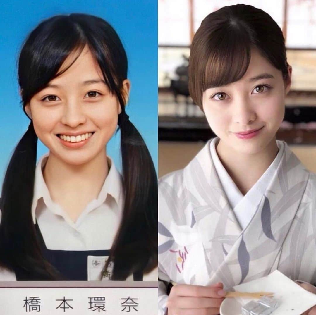 星來のインスタグラム：「人気美人女優。 卒アル⇔現在 成長過程。 #橋本環奈 #広瀬すず #有村架純 #長澤まさみ #戸田恵梨香 #武井咲 #井上真央 #人気 #美人 #女優 #成長過程 #卒業アルバム #いいね返し #インスタ映え #instagood #instalike #f4f #l4l #likeforlikes #likeforfollow #いいねした人全員フォローする #お洒落さんと繋がりたい #美男美女と繋がりたい」