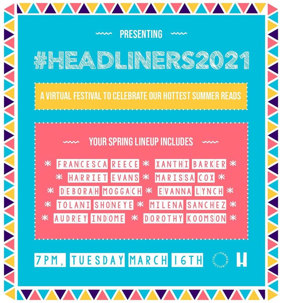 イヴァナ・リンチのインスタグラム：「I’m delighted to join the lineup at the #Headliners2021 virtual festival on 16th March where I’ll be talking about my upcoming book, along with some other fab authors 📖 You can book a ticket to the event at the link in my bio. Act quickly though because numbers are limited! 🎫 Tickets are £2.50.  Also, I should point out my book isn’t a ‘hot summer read’ as marketed here as it’s being published in September and covering some oft unsexy topics 😅🥴 I would more see it as a reflective autumnal read. 🍂 hopefully it can transcend the seasons though! You get the point. Anyway, I am still furiously writing this thing and feeling increasingly frantic about my impending May deadline so this is probably the only time I’ll be speaking about the book for the next few months in case you want to hear about my erratic writing journey thus far. See some of you there! 💛  #Headliners2021 #newbooks #headlinebooks」