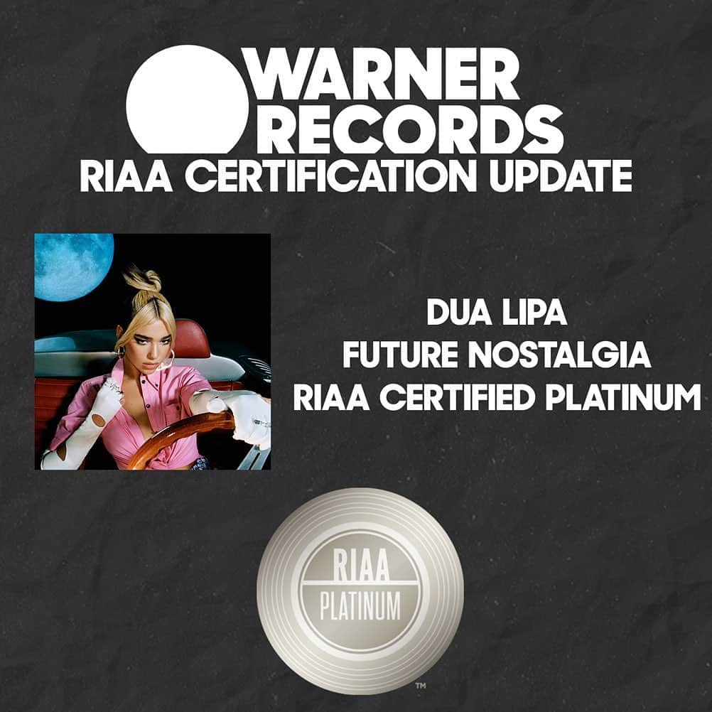 デュア・リパさんのインスタグラム写真 - (デュア・リパInstagram)「FUTURE NOSTALGIA IS PLATINUM IN THE US!!! ++ DON’T START NOW 4X PLATINUM & LEVITATING WENT PLATINUM TOOOOOO!! THANK YOU 🇺🇸🤍‼️」3月13日 5時13分 - dualipa