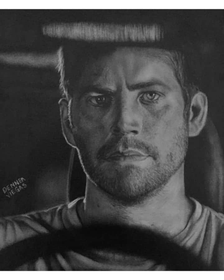 ポール・ウォーカーのインスタグラム：「It’s incredible to watch the process that goes behind making your #PaulWalkerArt!⁣ ⁣ This week’s #FanArtFriday is courtesy of the talented @dviegass_art. #TeamPW」