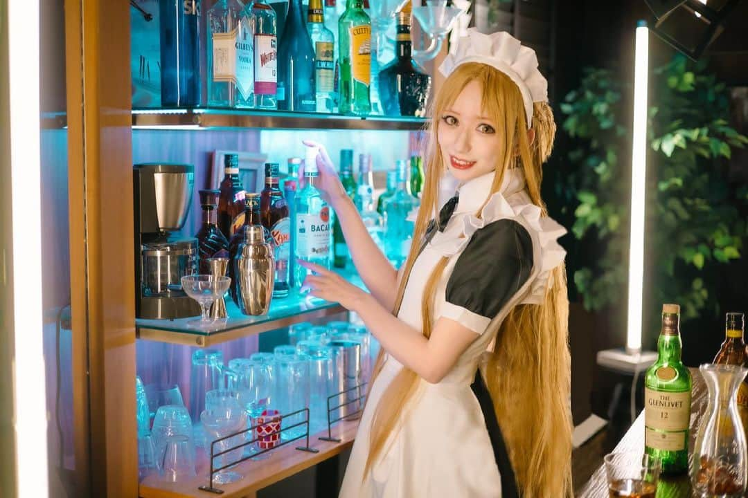 優月心菜のインスタグラム：「ソードアート・オンライン 結城明日奈 コラボカフェ　メイド服  photo by harryさん スタジオ　スタジオハムスター @studio_hamuster   #ソードアートオンライン #SAO  #アスナ #コラボカフェ #メイド服 #メイド #結城明日奈 #コスプレ #コスプレイヤー #cosplay  #cos #cosplayer #スタジオハムスター #スタジオハムスター3匹目」