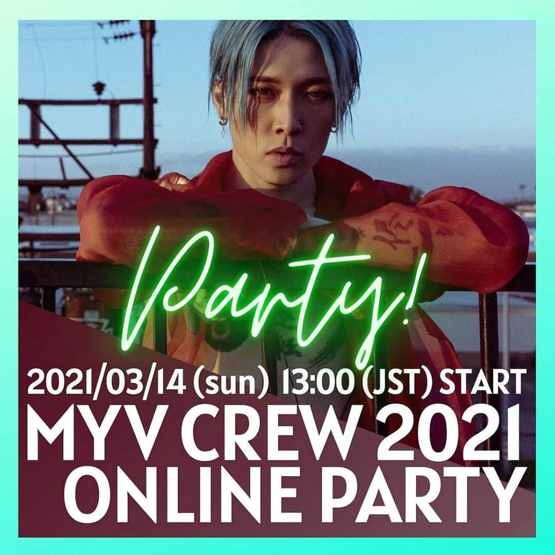 雅-MIYAVI-さんのインスタグラム写真 - (雅-MIYAVI-Instagram)「Today! MYV CREW Member exclusive online party with an UNBELIEVABLY special n big guest 🥁😆🙌🏻🙌🏻 本日！MYV CREW 限定オンラインパーティ、超・大物ゲストをお招きしてお届けします。#Repost @miyavi.fanpage ・・・ [ Repost ] @miyavi_staff .﻿ ﻿ いよいよ明日⏰⚡️﻿ 3月14日 PM1:00〜‼️﻿ ﻿ ／﻿ 「MYV CREW 2021 ONLINE PARTY」﻿ 　開催まで、あと1日📣﻿ ＼﻿  イベント詳細はこちら ﻿✅http://myv382tokyo.com/myvcrew_onlineevent/﻿ ﻿ e+新規会員登録はこちらから﻿ ✅https://member.eplus.jp/register-member﻿  ⚠️視聴には、e+(イープラス)会員IDが必要になります🙌  ﻿ 3/14(日)「MYV CREW 2021 ONLINE PARTY」﻿ ﻿ 2020年は皆さんにお会いする機会が少なかったですよね。﻿ もうガマンの限界です！﻿ どうしても皆さんとコミュニケーションを取りたい。﻿ ﻿ そこで、突然ですがONLINE PARTYを開催します!!﻿ ﻿ 何をするかは絶賛検討中です！(笑)﻿ トークしたり、ゲームしたり、皆さんからの質問にお答えしたり…??﻿ とにかく、皆さんと一緒に楽しいひと時を過ごしたいと思います！﻿ ﻿ 急ではありますが、皆さん、ぜひご参加ください。﻿ お待ちしてます！ ﻿ ﻿ ※約90分間の配信を予定しています。﻿ ※配信開始時間は変更になる場合がございます。﻿ ※生配信中は途中から視聴した場合の巻き戻しはできません。﻿ ﻿ ﻿ #MIYAVI #LDH #MYVCREW #MYVCREW2021ONLINEPARTY #ONLINEPARTY」3月14日 9時32分 - miyavi_ishihara