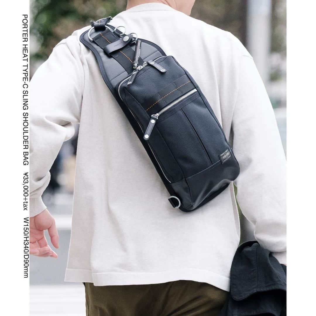 PORTER STANDさんのインスタグラム写真 - (PORTER STANDInstagram)「﻿ PORTER HEAT TYPE-C﻿ ﻿ SLING SHOULDER BAG﻿ No.680-17984﻿ ¥33,000+tax﻿ W150/H340/D90mm﻿ ﻿ 20年以上PORTERの定番シリーズとして愛され続けているHEATシリーズをアップデートした新たなシリーズ。﻿ ﻿ 耐熱・耐摩擦・引裂き強度に優れたバリスターナイロンのメイン素材はそのままに、生地やパーツにミリタリーの要素を加え、HEATシリーズを使っている方にも新しい印象でお使いいただけるシリーズに仕上げています。﻿ ﻿ HEATシリーズの中でも人気の高いスリングショルダーバックは、ショルダーストラップがナスカン付きで、カバン本体の両サイドにDカンを備えているため付け替えて使用することができ、左右どちらからでも背負うことが可能です。﻿ ﻿ ※完全数量限定につき、在庫がなくなり次第終了となります。﻿ ※各店の営業時間は下記をご確認ください。﻿ PORTER STAND SHINAGAWA STATION﻿ 8:00〜22:00（土日祝21:00）﻿ PORTER STAND TOKYO STATION﻿ 8:00〜21:00﻿ PORTER STAND KYOTO﻿ 10:00〜18:30﻿ ﻿ #yoshidakaban #porter #luggagelabel #porteryoshida #madeinjapan #porterstand #station #shinagawa #tokyo #kyoto #heat #barrister #nylon #slingshoulderbag #olive #coyote #navy #吉田カバン #ポーター #品川 #東京 #京都 #駅ナカ #産寧坂 #ヒート #オリーブ #コヨーテ #ネイビー」3月14日 12時06分 - porter_stand