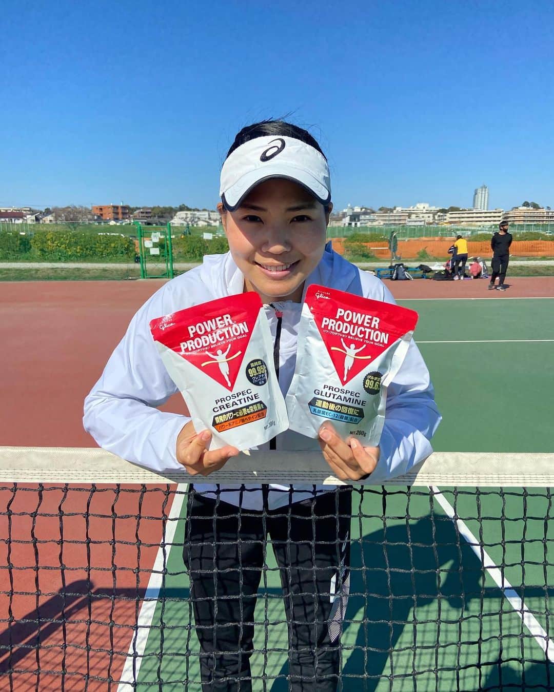 尾崎里紗のインスタグラム：「#powerproduction !﻿ いつもパワーもらってます💪🏻﻿ ﻿ ﻿ ﻿ ﻿ ﻿ ﻿ #glico ﻿ #powerproduction ﻿ #head ﻿ #headtennis_official﻿ #headjapan﻿ #teamhead ﻿ #asicstennis﻿ #teamasics ﻿ #imoveme﻿ #onitsukatiger ﻿ #株式会社タイド ﻿ #TIDE. ﻿ #gram3 ﻿ #グラムスリー ﻿ #tbc_aesthetic ﻿ #エステ ﻿ #エステティックtbc ﻿ #尾崎里紗 ﻿ #risaozaki ﻿ #tennis ﻿ #tennisplayer ﻿ #テニス ﻿ #fitness ﻿」
