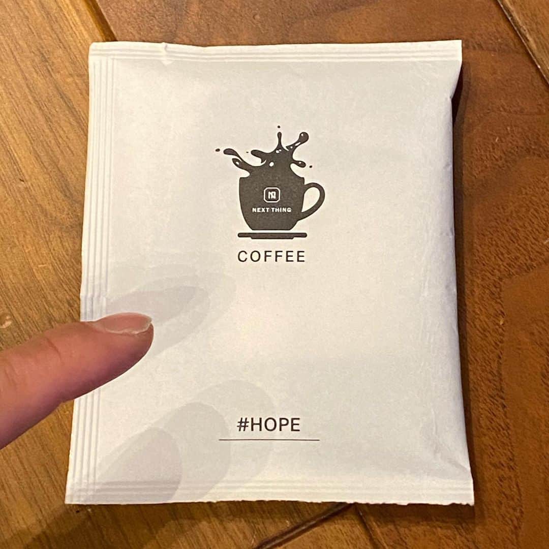 吉見一起のインスタグラム：「先輩から頂いたコーヒー #NEXTTHINGCOFFEE #nextthingcoffee  #ドリップコーヒー コーヒー好きにはたまらない」