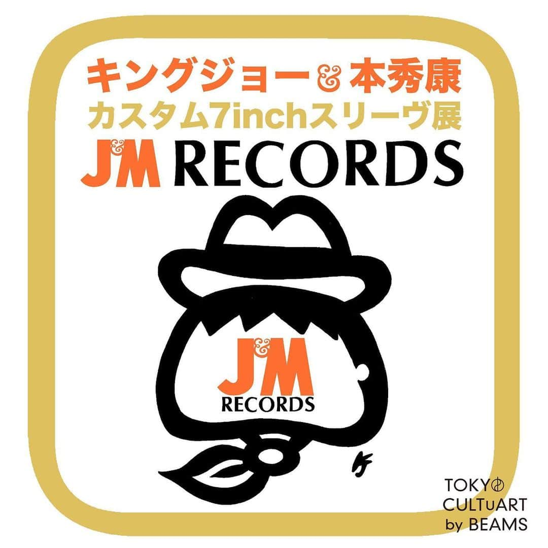 BEAMS JAPANさんのインスタグラム写真 - (BEAMS JAPANInstagram)「キングジョー & 本秀康カスタム7inchスリーヴ展「J&M RECORDS」開催！  キングジョーと本秀康による手描きジャケットをまとった、世界で１枚だけの7inchレコードを販売するレコード店が「ビームスジャパン 4F」の「トーキョー カルチャート by ビームス」内に期間限定オープン！その名も「J&M RECORDS」！カスタムスリーヴ作品のほか、キングジョー&本秀康のコラボグッズもあります！  ■概要  キングジョー & 本秀康 カスタム7inchスリーヴ展「J&M RECORDS」  会期：2021年3月19日（金）～ 4月4日（日） 会場：ビームス ジャパン 4F （TOKYO CULTUART by BEAMS） 新宿区新宿3-32-6 ☎︎03-5368-7300 ※営業時間は状況により変更になる場合がございます。詳しくは店舗にお問い合わせ、またはSNSにてご確認ください。  ■アーティストプロフィール  キングジョー  画家／DJ。著書に「SOFT,HELL! ガレージパンクに恋狂い」（JUNGLE LIFE）「悪魔のティーンエイジブルース」（メタブレーン）、手描きジャケ画集「SINGLES GOING STEADY」（PRESSPOP GALLERY）、＜森本ヨシアキ＞名義で原作を手がけた漫画「淀川ハートブレイカーズ」(PRESSPOP GALLERY)等有り。現在は新画集及びコラム集の制作・編集中。普段は会社員。  本秀康  イラストレーター／漫画家。1990年よりフリーイラストレーターとして活動。その後漫画家としてもデビュー。2014年には7inchレコード専門レーベル〈雷音レコード〉を立ち上げる。主な著作に『MOTO HIDEYASU MUSIC BOOK』（Pヴァイン）、『あげものブルース』（亜紀書房）、『ワイルドマウンテン』（小学館）、『レコスケくん』（ミュージック・マガジン）、『たのしい人生完全版』（青林工藝舎）などがある。 #カルチャート  BEAMS JAPAN 4F﻿ ☎︎03-5368-7328﻿ @beams_japan﻿ @tokyo_cultuart﻿ #beams ﻿ #beamsjapan﻿ #beamsjapan4th﻿ #キングジョー #本秀康 #jmrecords」3月15日 21時05分 - beams_japan