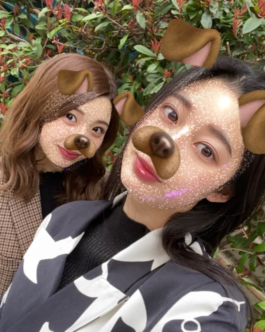 西山なずなのインスタグラム：「two dogs 🐶」