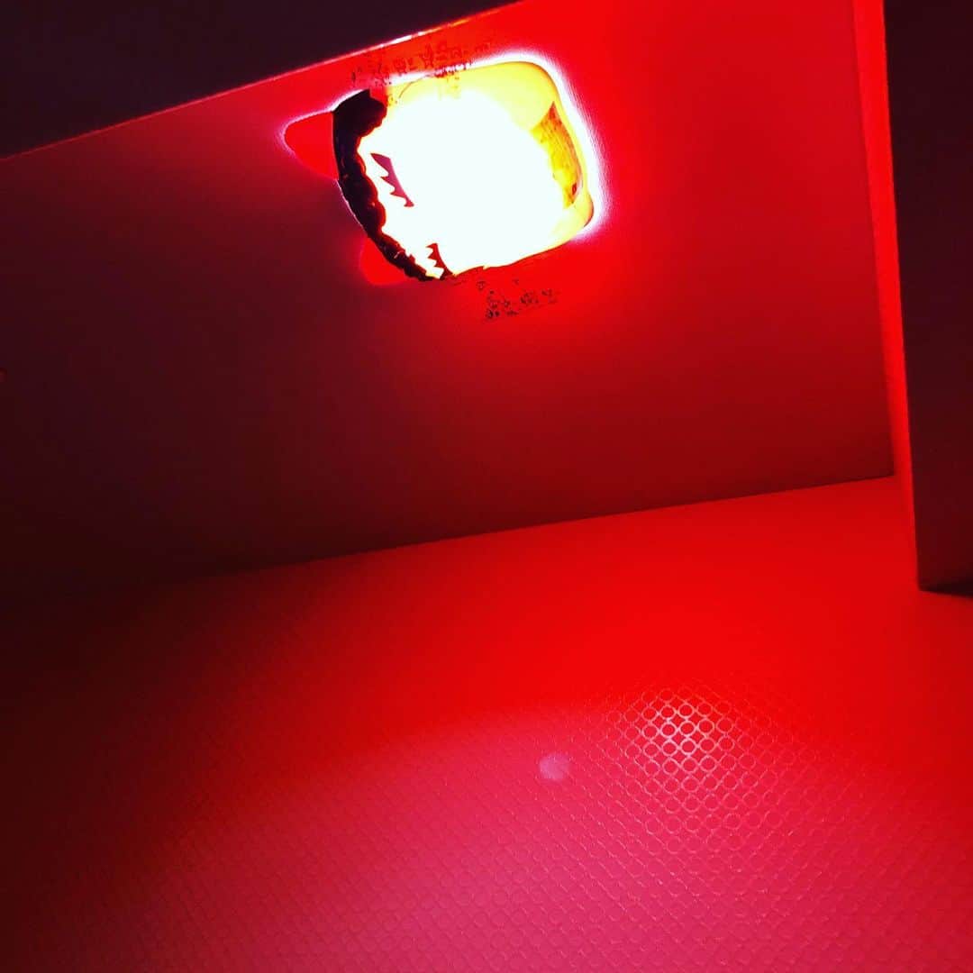馬場典子さんのインスタグラム写真 - (馬場典子Instagram)「お手洗いの照明が 突然怪しい色に変わっていて ビックリ。  甥っ子の仕業。」3月15日 21時57分 - baba_channel