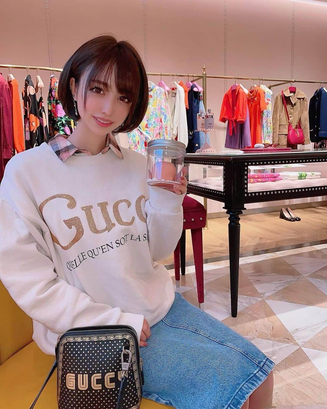 サキ吉さんのインスタグラム写真 - (サキ吉Instagram)「GUCCIのお花見イベント行ってきたよ🌸🍃 桜スイーツ美味しかった🤤✨ 春気分🌷 ． #gucci  #gucciaoyama  #お花見イベント #🌸」3月16日 11時30分 - sakikichi1201