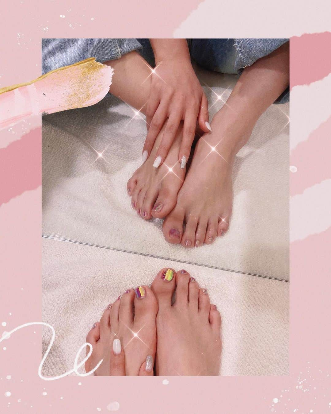 阿部マリアさんのインスタグラム写真 - (阿部マリアInstagram)「🆕🧊💞 好想穿涼鞋喔 #toenails #冰塊美甲」3月16日 20時17分 - _abedesu