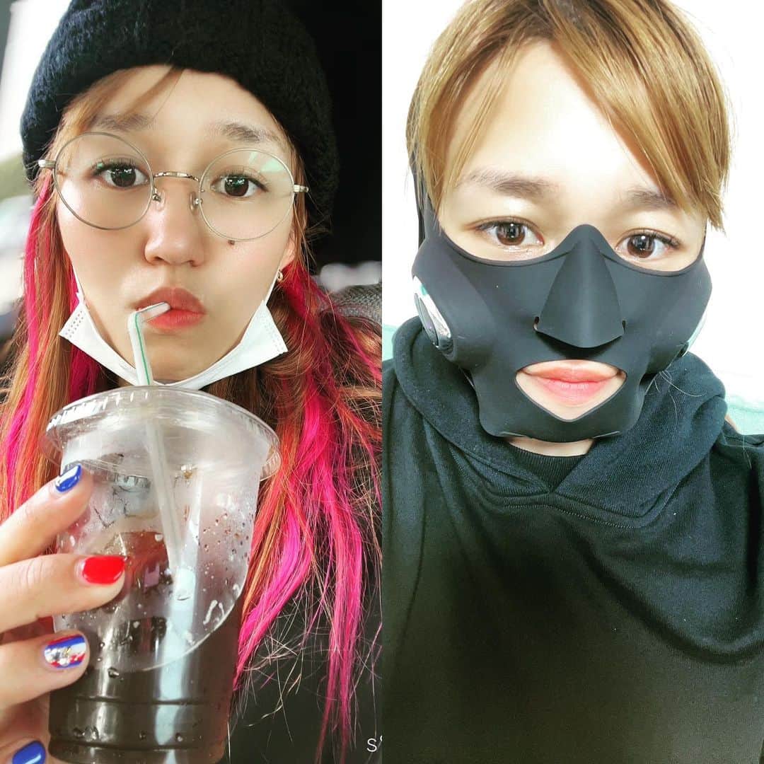 のインスタグラム：「ただいまー⭐️  しゃきーん  ヤーマンさんのマスク型美顔器😊  さぁさ、綺麗を目指す😎  #メディリフト　#メディリフトアクア　#stardom #gamo #beauty #yaman」