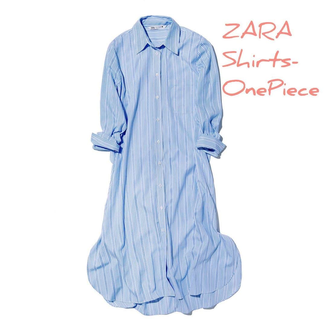 BAILAさんのインスタグラム写真 - (BAILAInstagram)「【エディターのおうち私物＃270】 BAILAエディターズのリレー式コラム、第270回は「ZARA」のシャツワンピースです。ZARAといえば刺繍、ワンピース、ミリタリーの3要素を長らく信頼しています👏 この3要素、ZARAにおいてはデザインの素敵さ・パターンの良さ・普遍性において、選んで損なしの高コスパアイテムが多いです😊 ということで、先週から急に暖かくなってきたため毎春夏に1枚は買っているワンピースを求めて、早速ZARA新宿店にいってみました❣️ すると…👀店内入った瞬間に、「ストライプ柄のシャツワンピ」が推されまくり。1階には、ブルーの色違いやストライプの太さ違い、デザイン違い、半袖、長袖…と10種類近くのストライプ柄シャツワンピが シャツワンピといえば、楽ちんだけど清潔感もあって、在宅でも出勤でもお出かけにも使えて着回し力も相当なもの。ということで自分に似合う（と思われる）１枚を選んで着回してみました。これ以外にも、着回しが思いつきすぎて怖いほど。夏の終わりまで着てしまいそうです😭 例によって、この1枚を選んだ理由やスペックなどなど本日21時にアップしたブログで詳しくレビューしてます！ぜひプロフィールからホームページに飛んで、エディターズピックのカテゴリを見てみてくださいね🥰（編集T) #バイラ #baila_magazine #BAILA #ZARA #ワンピース #シャツワンピース #着回し」3月16日 21時17分 - baila_magazine