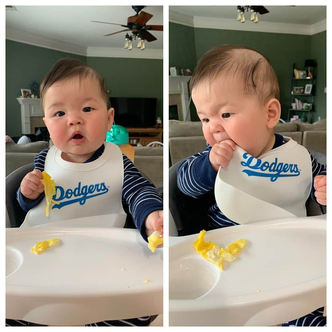 ジェーン・パークのインスタグラム：「She’s unsure about eggs, but she’s damn sure about the world champion @dodgers #ilovela」