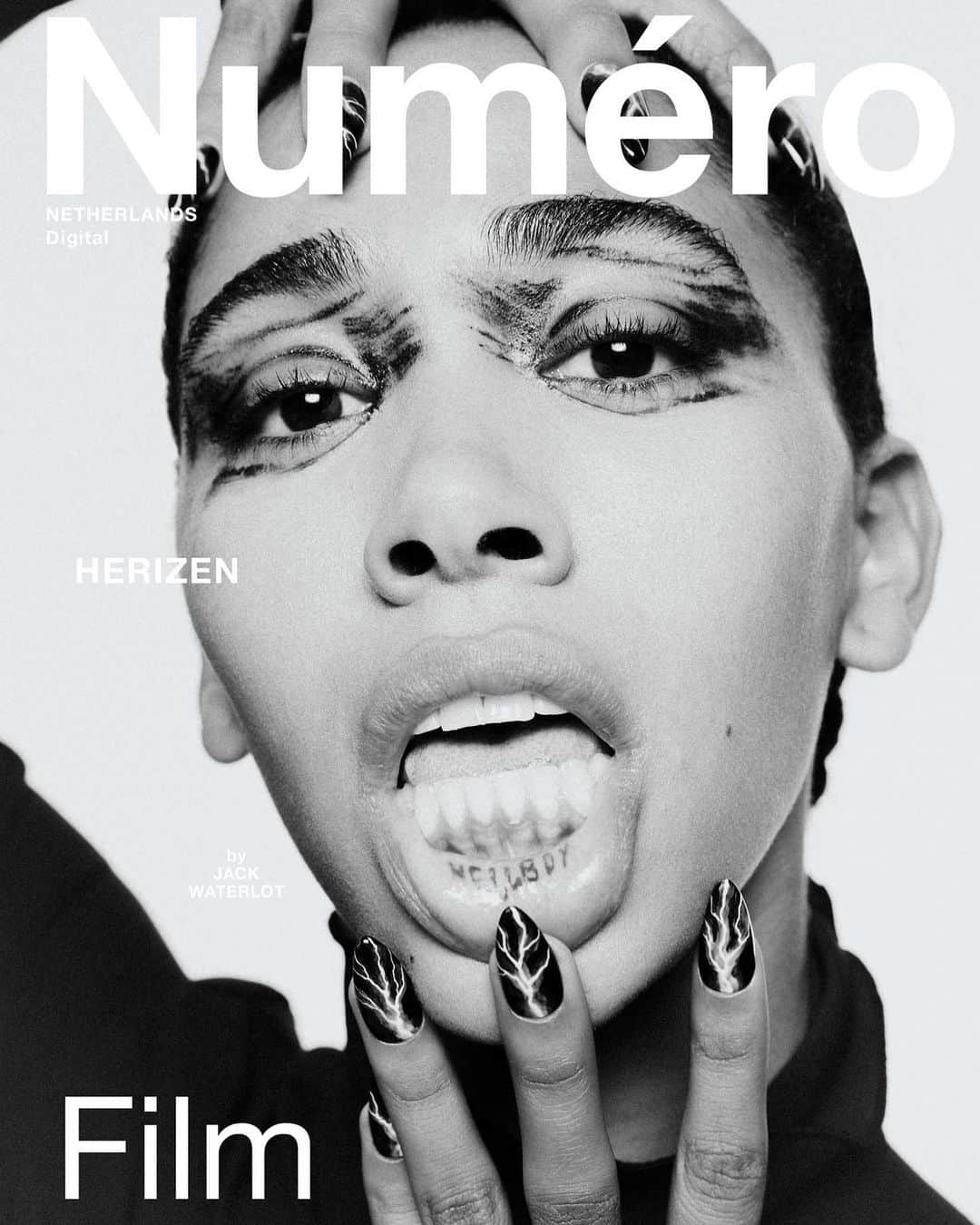 Herizen Guardiolaのインスタグラム：「Thank you @numero_netherlands the awesome cover collab🖤 much love @jackwaterlotstudio for an awesome fun photoshoot and @jeanalina for the style🤝 enjoy 😜  .................... Editor @timiletonja  Photo assistant: @shanerooney.nyc Hair: @ritamarmor  Make up: @frankieboyd  Nails: @speakeasynailsnyc  Thank you all🖤」