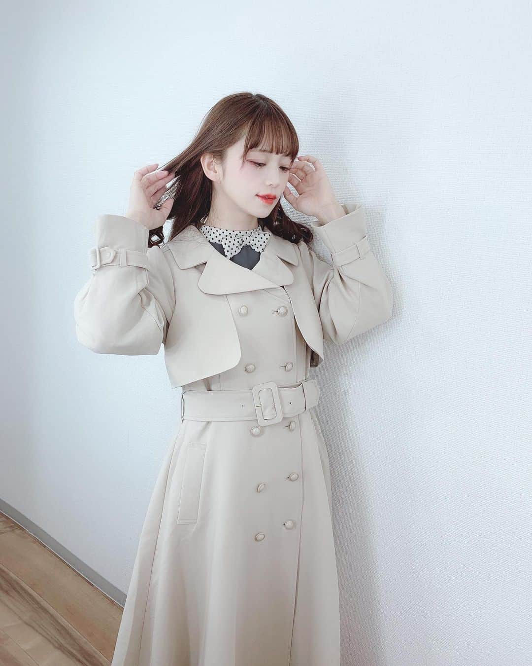 深澤翠さんのインスタグラム写真 - (深澤翠Instagram)「Trench coat.. an another angelus Dress.. canone  届いたのが嬉しくてすぐ着ちゃう人🙋‍♀️」3月17日 19時17分 - midorifukasawa