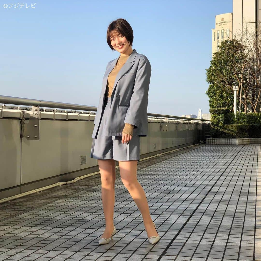 フジテレビ「めざましテレビ」さんのインスタグラム写真 - (フジテレビ「めざましテレビ」Instagram)「3月18日（木）  ファッション雑誌CanCamとコラボした お天気コーナー「きょう何着て行く？」 阿部華也子の毎日のコーデを紹介♪  【きょうのコーデ】 ジャケット･パンツ→#mite<stylist saori tanabe×mite> 8909円  ニット→#アンクレイヴ／オンワード樫山 1万8000円  靴→#ダイアナ 1万5500円  イヤリング→#Grandedge 1700円   【コーデのポイント】 ジャケット×ショートパンツがトレンド感たっぷり😎🙌 セットアップのかっこいい雰囲気を引き立てるため☕️ インナーはベーシックなニットで ミニマルかつスタイリッシュにまとめるのが🙆🏻‍♀️✨ 足元は上品なパンプスでキレよくまとめて 大人きれいな雰囲気に💃🌉  #めざましテレビ #きょう何着て行く？ #阿部華也子 #今日のコーデ#コーデ#CanCam #今日のファッション#ootd #きょう何着て行く？は月〜金朝6時22分ごろ放送📺 #スタイリストたなべさおり」3月18日 21時26分 - mezamashi.tv