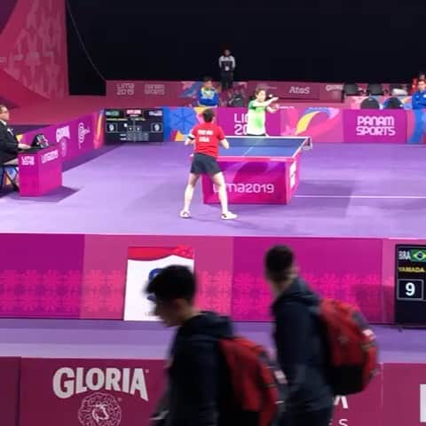 ジェシカ・ヤマダのインスタグラム：「Manooooooo 😱😱😱 depois de toda essa corrida acho que eu merecia esse ponto 😅😅😅 @jjyamadabutterflybrazil @jjyamadatabletennis #tbt#pan2019#jjyamada#tabletennis#tenisdemesa#ittf#ittfamericas#wtt#pingpong#pointoftheday#panamericangames#timebrasil」