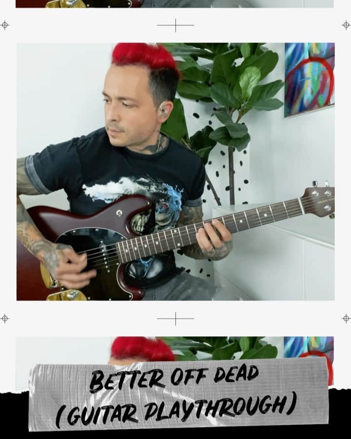 ニック・マーティンのインスタグラム：「Rip those palm mutes, baby! I uploaded a guitar playthrough of “Better Off Dead” to my YouTube channel. I also talk a bit about how important this song has been to our fans, but also to everyone in this band. This song is always extremely special to play live & connecting with you guys through it. Also, really enjoying making these videos! Thanks to everyone who has been checking them out & leaving comments on the YouTube channel.  Honestly, can’t thank you all enough. Much love! Link is in my bio to check it out 🤘🏽 I’m also thinking about doing a giveaway through the channel. What do ya think? - Guitar: @music_man StingRay」