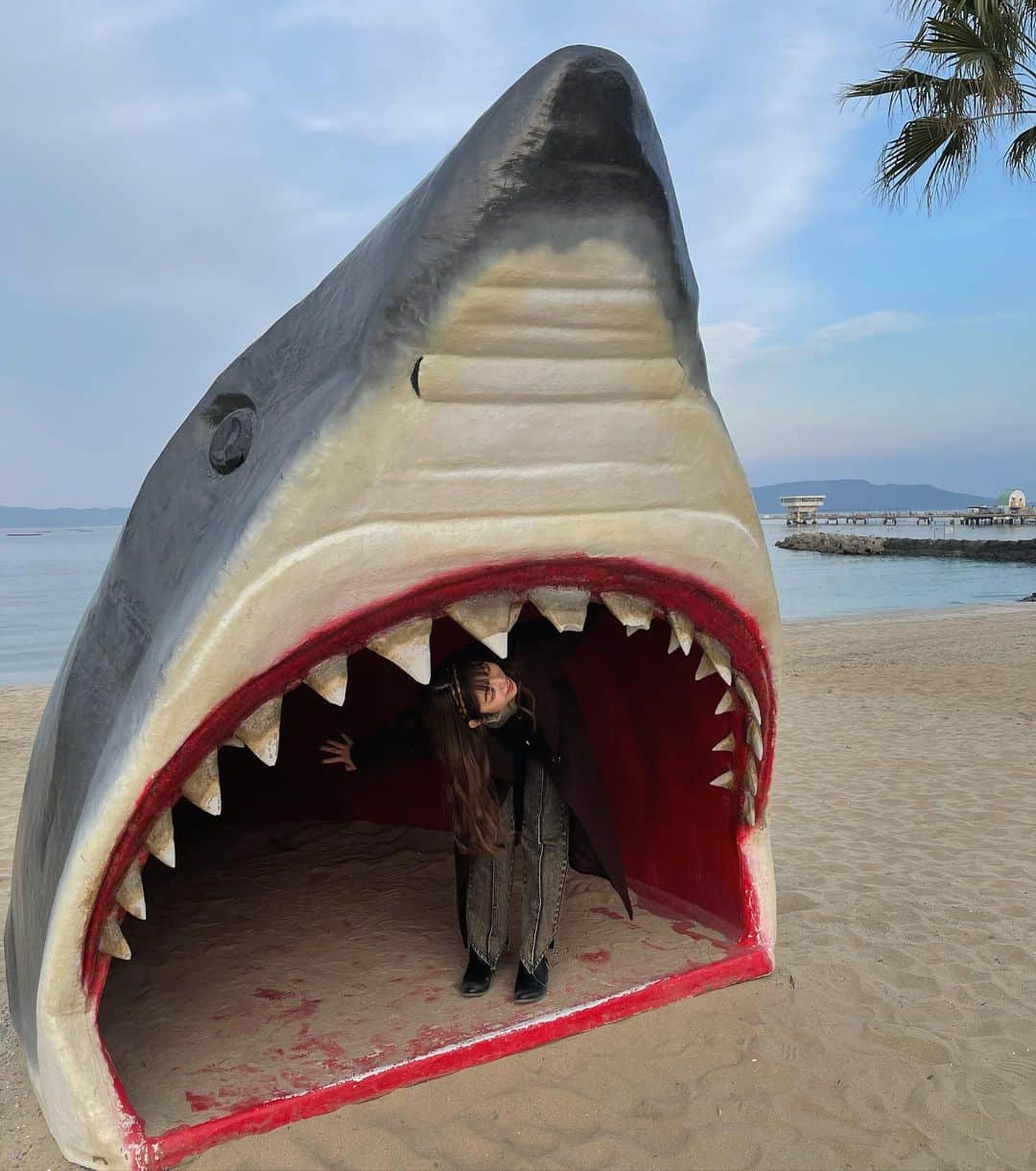 白岡今日花さんのインスタグラム写真 - (白岡今日花Instagram)「サメの中入れて嬉しそう」3月19日 20時42分 - kyoka_shiraoka