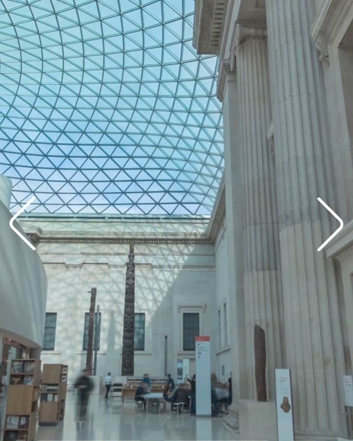 大英博物館のインスタグラム：「Missing the Museum? Take a 360° tour of the Great Court with an immersive new experience from architects @fosterandpartners 🏛  Start exploring via the link in our bio.   You can find everything you ever wanted to know about the Great Court at blog.britishmuseum.org  📸 Foster + Partners.  #BritishMuseum #GreatCourt #MuseumFromHome」