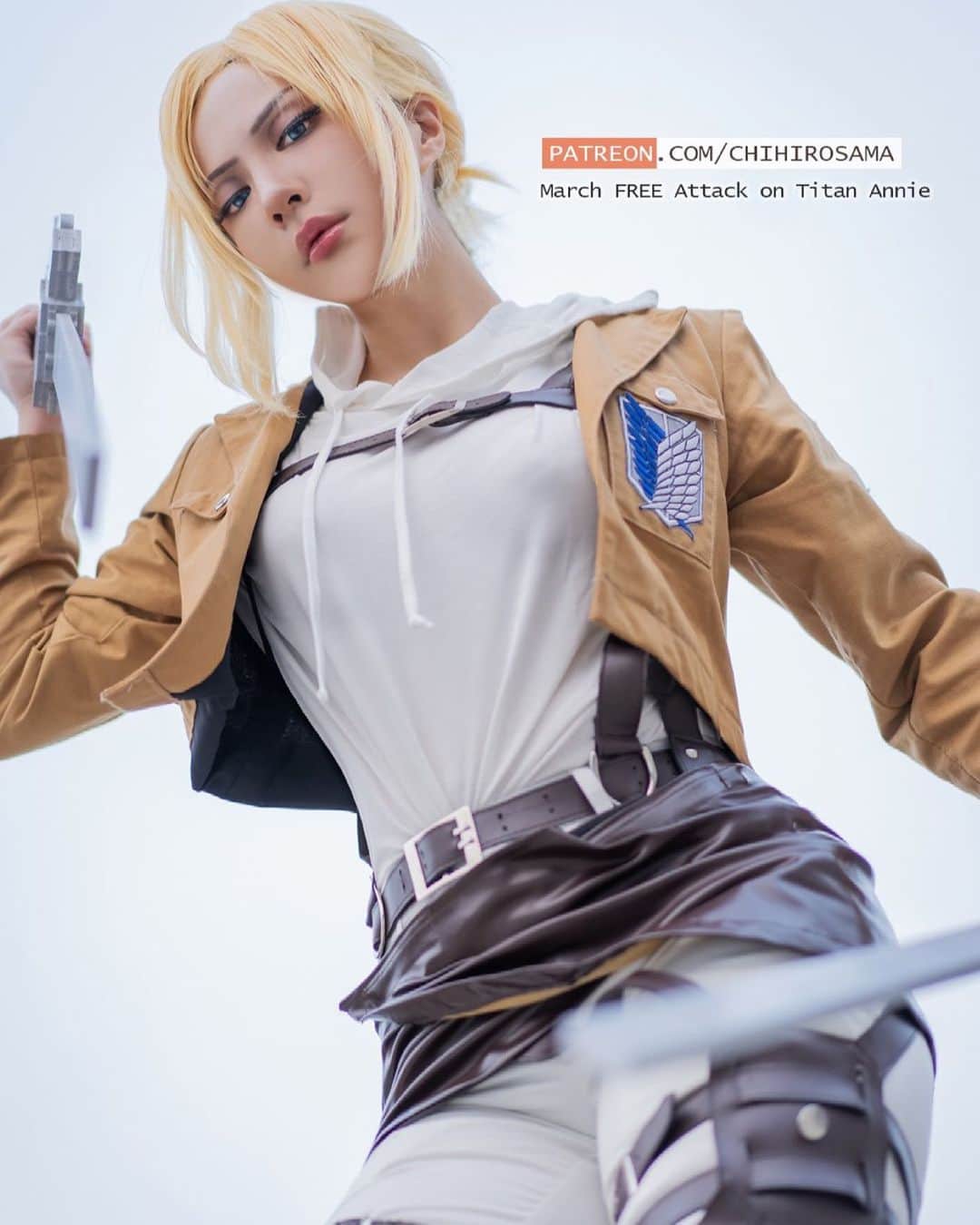千尋のインスタグラム：「Pattern March free pics💕 Attack on Titan Annie💕  3月的免費等級照片💕💕💕 亞妮生日快到啦！  連結🔗請見限動🤗  #Annie #anniecosplay #attackontitan  #attackontitancosplay  #Cosplaygirl」