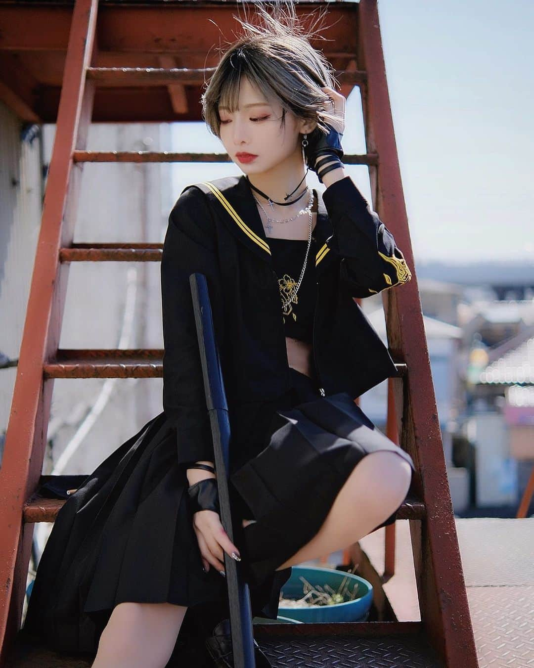 米倉みゆさんのインスタグラム写真 - (米倉みゆInstagram)「極悪☠️☠️☠️  . . . . . . . . . . #スケバン #セーラー服 #制服 #セーラー #制服コーデ #制服女子 #ヤンキー #チンピラ #不良 #野外撮影 #スタジオ撮影 #撮影会 #撮影会モデル #コスプレ #コスプレイヤー #コスプレ女子 #かっこいい女性 #美女 #ショートスタイル #ショート女子 #アンニュイ #女性 #横顔 #Japanese #japanesegirl #asiangirls #20likes #cosplay #cosplayer #cool」3月22日 12時35分 - yone__miyu630