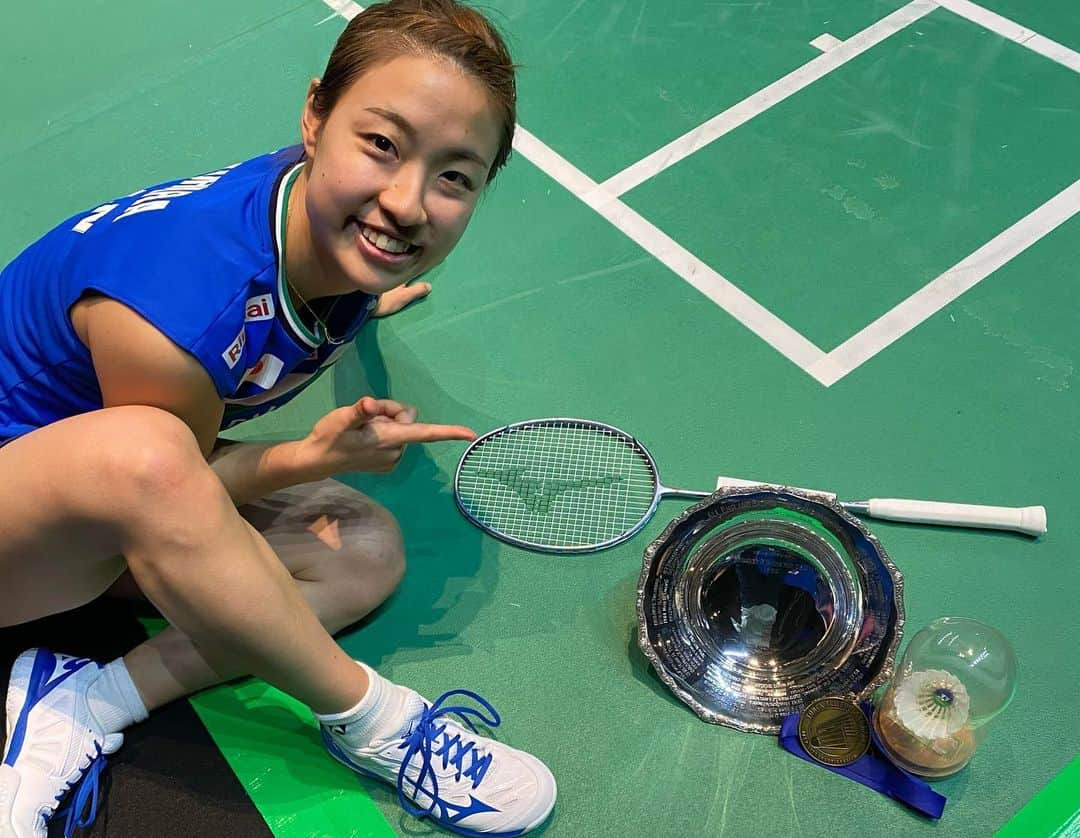 奥原希望さんのインスタグラム写真 - (奥原希望Instagram)「. . All England Champion in 2021🏆 . .  #yae2021 #badminton #バドミントン  #nozomiokuhara #okuharanozomi #奥原希望  #taiyoholdings #太陽ホールディングス  #mizunobadminton #ミズノ  #ajinomoto #味の素 #teamvisa #hokto #badmintonphoto」3月22日 20時28分 - okuharanozomi