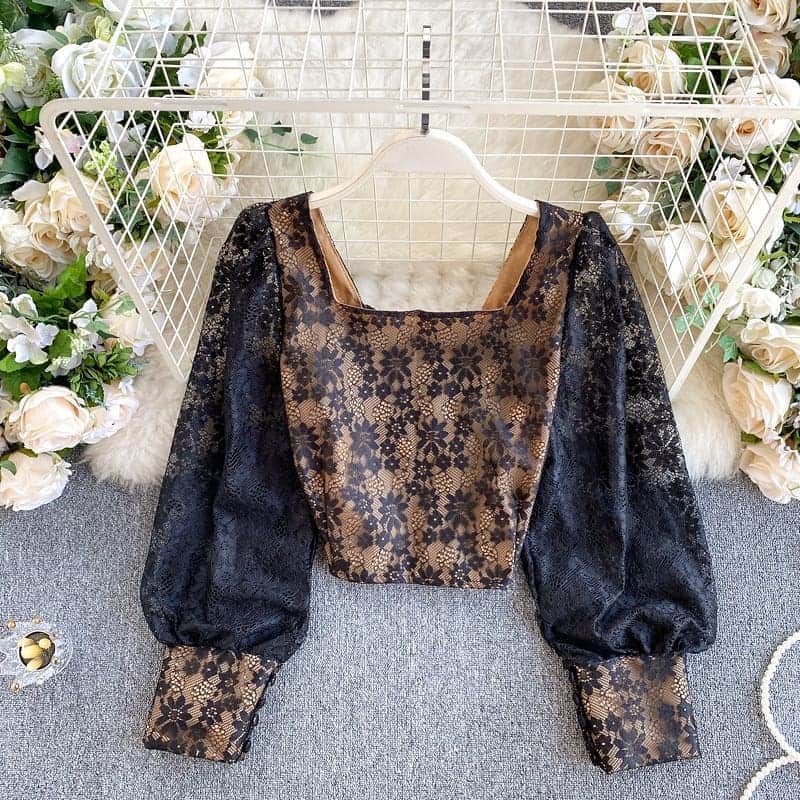 SweetHeart ショップのインスタグラム：「パフスリーブ袖 レースシャツ ショートブラウス   (￥2,580)  新作アイテムか 入荷  #シャツ #ストライプ #トップス #オーバーサイズ #海 #祭り #花火 #カジュアル#水着 #カジュアルコーデ#シンプル#シンプルコーデ#トレンド#ママコーデ#プチプラ#フォロー#買い物#コーデ#ファッション#韓国ファッション#セレクト#スタイル#しまむら#gu#ジーユー#UNIQLO#ユニクロ」