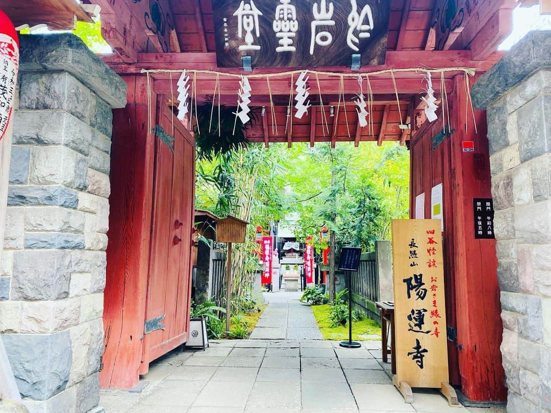 のインスタグラム：「. . . 私の大好きなお寺“陽運寺”です。 . お岩さんを祀ってて縁切り寺として有名なんだけど、わりと本当に悪い縁が切れて良い縁と結ばれます。 . とてもとてもオススメ。 . 境内はとっても綺麗だし細かいところに可愛いのいるし小さいカフェもあってとてもとても良いです。 . ケーキ美味しいし。カフェのお姉さんとっても優しいし。 . そして空気が気持ち良い。 . . なんだか行くだけで気持ちがほんわかするので月1行くようにしてます。ほんわかしたいのでね。 . . . #陽運寺 #縁切り寺 #お寺 #お岩さん #四谷 #四ツ谷 #縁切り #寺社仏閣 #オススメ #於岩稲荷」