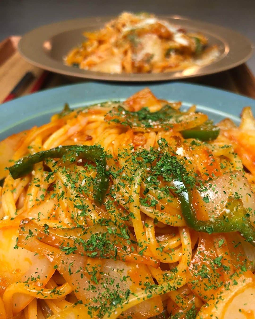 あばれる君さんのインスタグラム写真 - (あばれる君Instagram)「夜ご飯のナポリタン作りました😋🍝✨二人ともめっちゃ食べてる☺️」4月19日 19時39分 - abarerukun