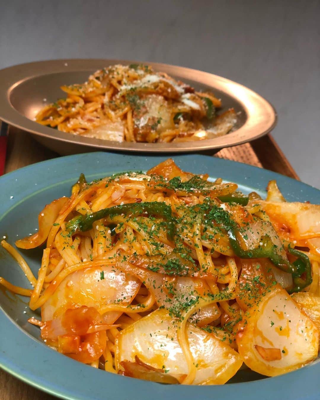 あばれる君のインスタグラム：「夜ご飯のナポリタン作りました😋🍝✨二人ともめっちゃ食べてる☺️」