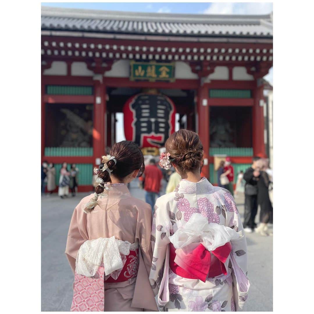 松永杏奈のインスタグラム：「お兄さんに貢いで、人力車も乗った卍 . . . . . . #浅草着物 #浅草着物レンタル #浅草観光」