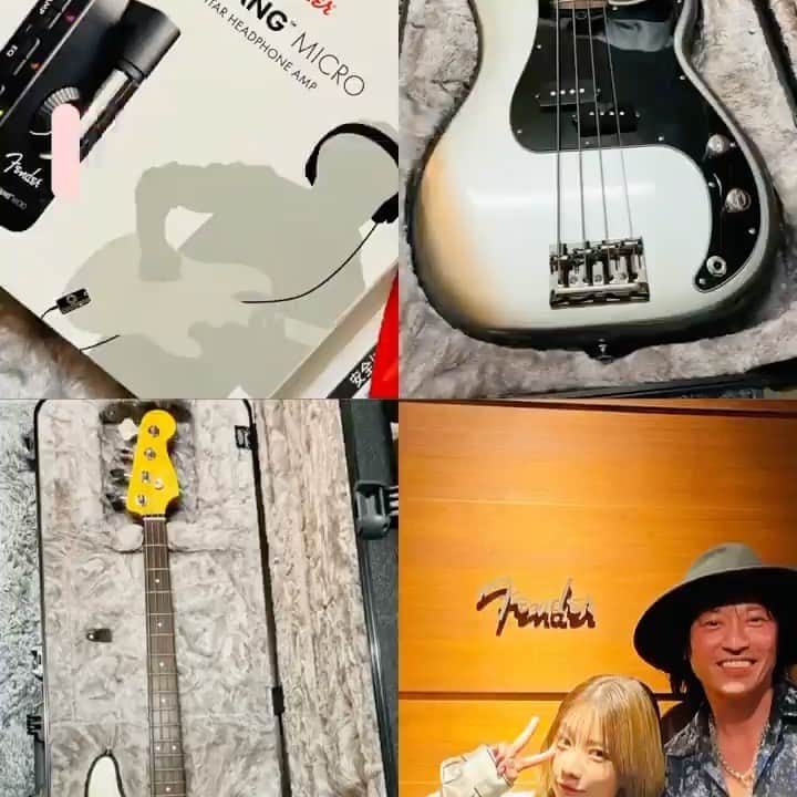 日野賢二のインスタグラム：「New Bass Day and Fender Mustang Micro Bass/Guitar Micro Amp!!」