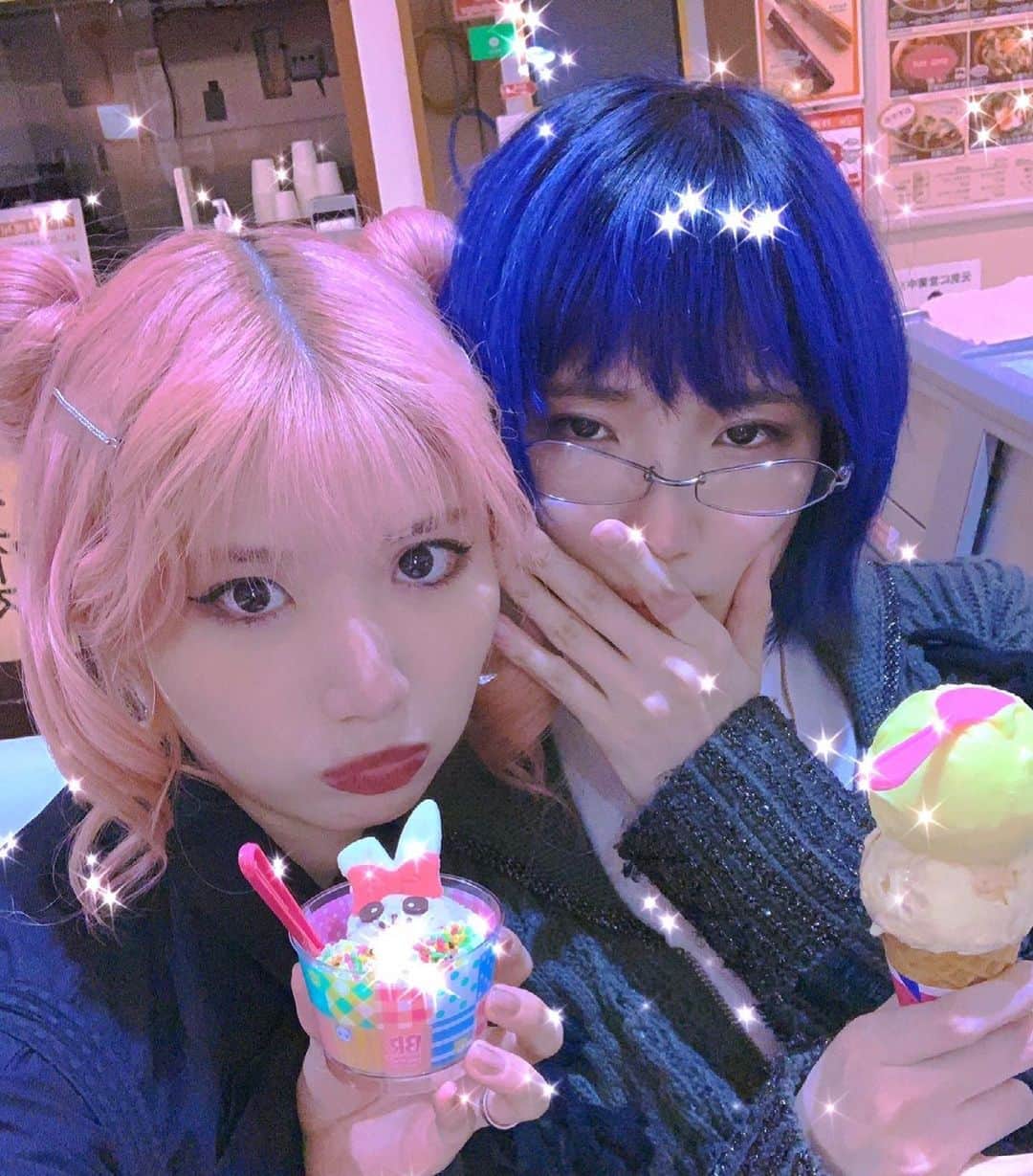 水野しずのインスタグラム：「アリスと放課後♡DAtE♡倶楽部♡♡♡🍨💸🎡🗼🐇💖」