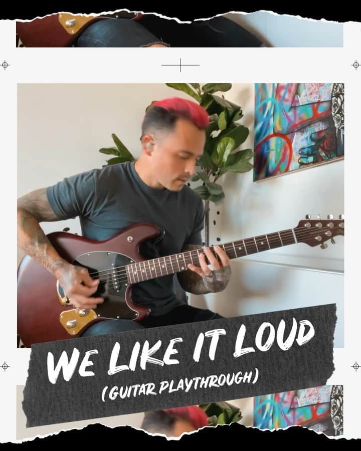 ニック・マーティンのインスタグラム：「Oh hi 👋🏽 I posted a guitar playthrough of “WE LIKE IT LOUD” yesterday. Go check it out on my channel - the link is in my bio. I love palm mutes - the faster, the better 😬🤘🏽. . Also, @sleepingwithsirens will be doing an Instagram Live tomorrow (4/22) @ 11am PST to celebrate @kellinquinn’s birthday a few days early. Come hang w/us! 🤘🏽」
