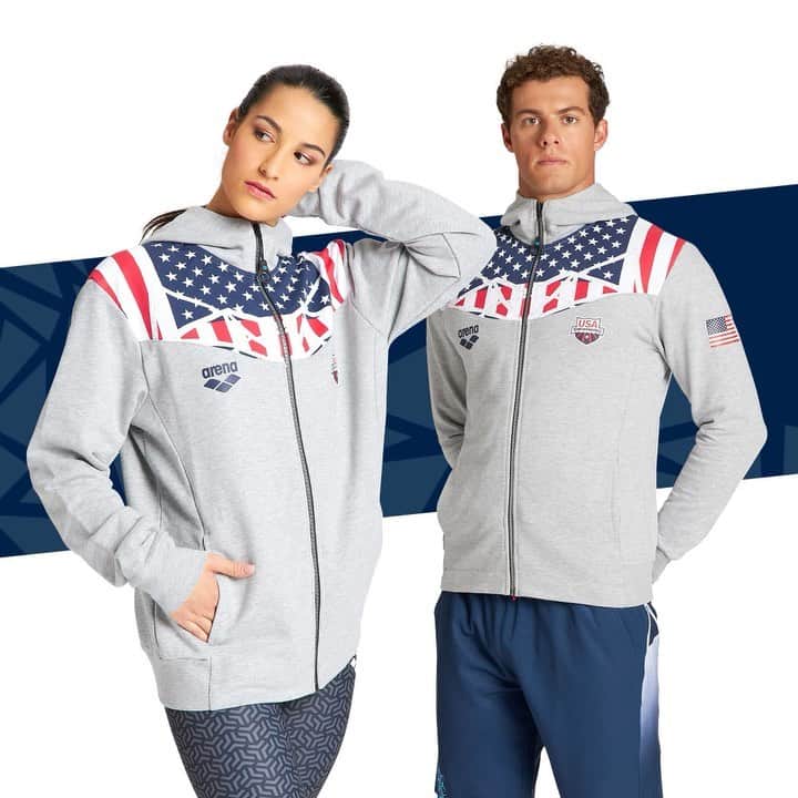 のインスタグラム：「The Battle is Won Before it is Fought. 🇺🇸  Introducing the arena USA National Team #bishamon collection. Featuring a unique geometric design, inspired by the Japanese Bishamon warrior and Kikko armor, the Bishamon collection was designed to celebrate our USA National Team as they head into battle this summer in swimming’s most prestigious competition.   Show your USA pride and support your USA swimming heroes with the full collection Available now at arenasport.com (link in bio).」