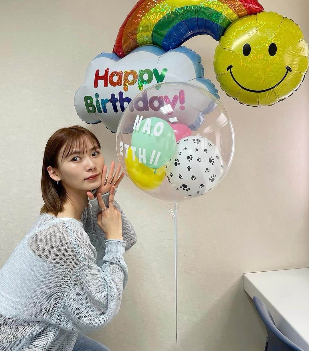 朝日奈央さんのインスタグラム写真 - (朝日奈央Instagram)「27th🤍🌈💞🎉 My Birthday ! 今年も沢山笑って 最高の1年にするよーん🥳 2021.4.21」4月21日 23時38分 - pop_step_asahi
