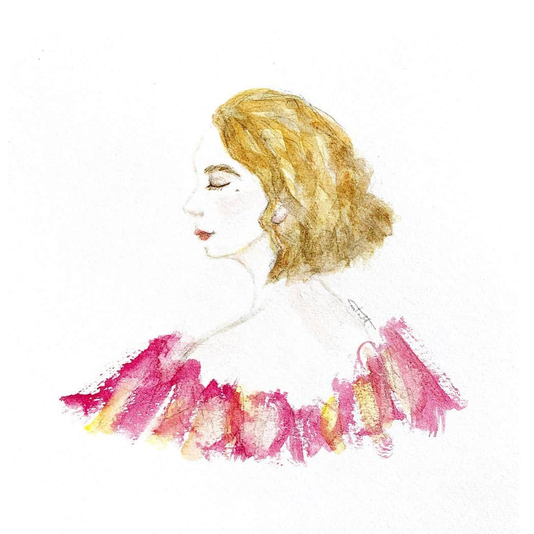 高杉さと美さんのインスタグラム写真 - (高杉さと美Instagram)「#beauty #lady #illustration #artwork #watercolor #メイク #イラスト #ビューティー #ファッション #水彩 #人物 #植物のある暮らし  #花」4月22日 18時05分 - satomi_mira