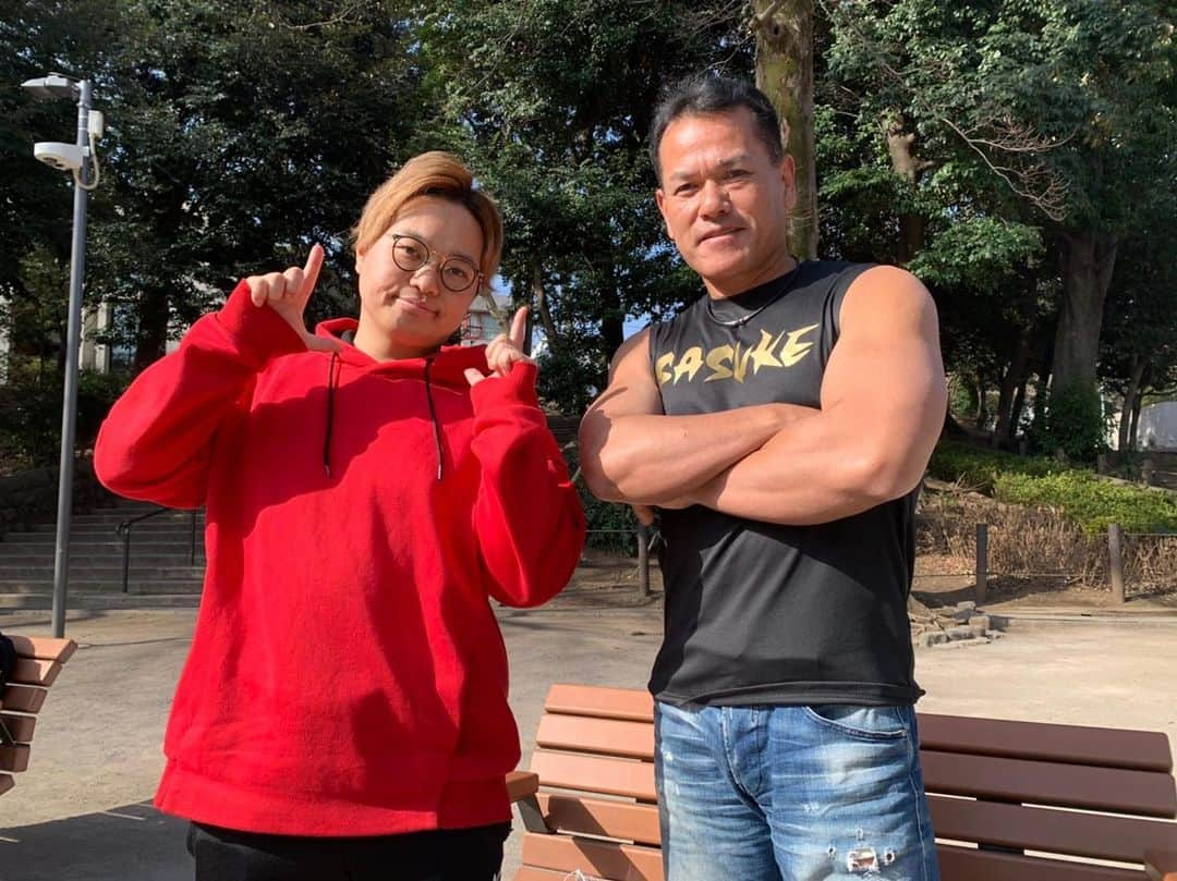 はぎちゃんさんのインスタグラム写真 - (はぎちゃんInstagram)「ミスターサスケの山田勝己さんとYouTubeコラボさせていただきました！めちゃくちゃええ人でしたー！動画是非とも見てくださいなー！ #YouTube #はぎちゃんちゃんねる #山田勝己　さん #ミスターサスケ #SASUKE」3月29日 21時05分 - hagichan0524